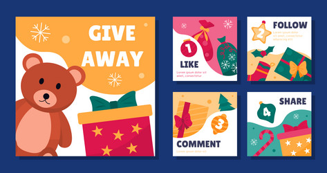 giveaway posters set vector