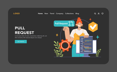 open source web banner or landing page dark vector image