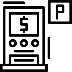 pay and display parking linear style icon design vector image