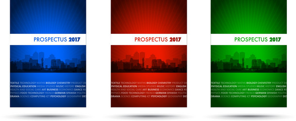 Prospectus blue red green group vector