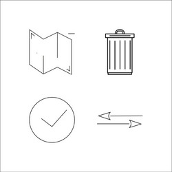 web simple linear icon setsimple outline icons vector image