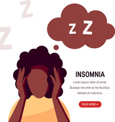 Insomnia concept in simple flat style vector