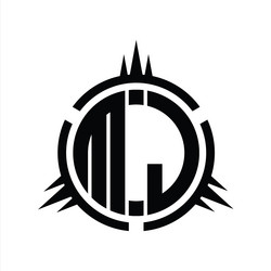 ml logo monogram circle element design template vector image