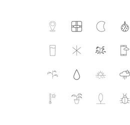 Nature linear thin icons set outlined simple vector