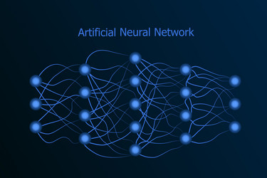neural network model with real synapses vector image