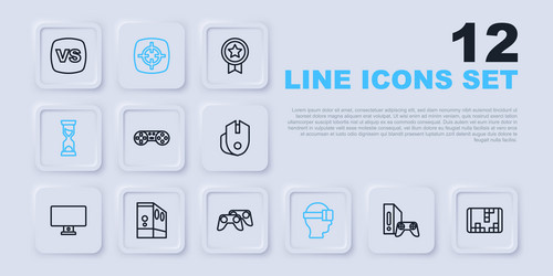 set line game console with joystick portable vector image