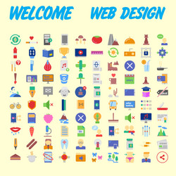 100 icon set trendy thin and simple icons for web vector image