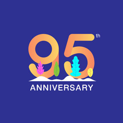 95th Anniversary Celebration - Modern Logotype Vector Image