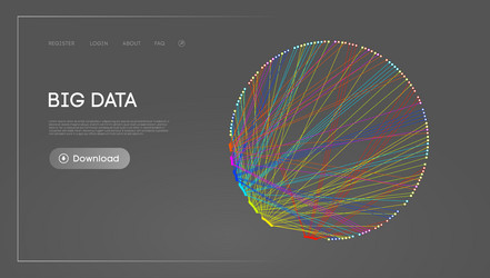 big data circle blockchain technology background vector image