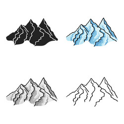 Mountain range icon in cartoon style isolated vector