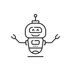 robot line outline icon artificial intelligence vector image