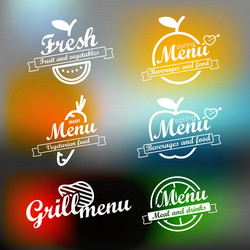 different menu labels design set lineart concept vector image