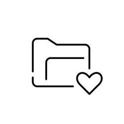 folder and heart marking favorite files for easy vector image