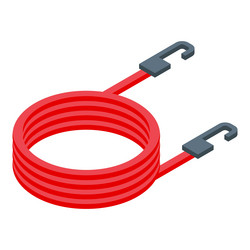 red elastic rope with hooks lying in spiral shape vector image