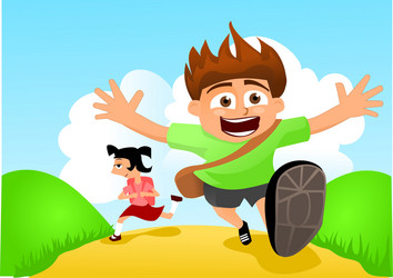 Running late to school Royalty Free Vector Image