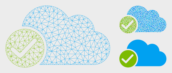 valid cloud mesh network model and triangle vector image