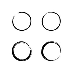 Zen Circle Brush Strokes Vector Image