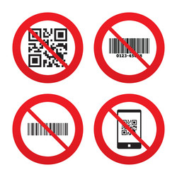 bar and qr code icons scan barcode symbol vector image