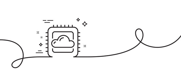 Cloud computing cpu line icon internet data vector