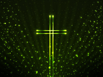 Glowing christian cross on background glitter vector