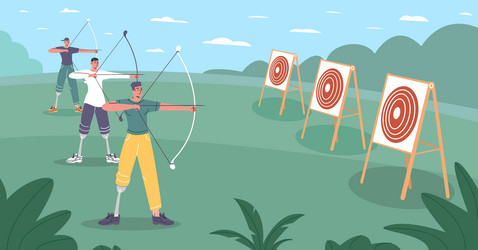 paralympic athletes competitions archery vector