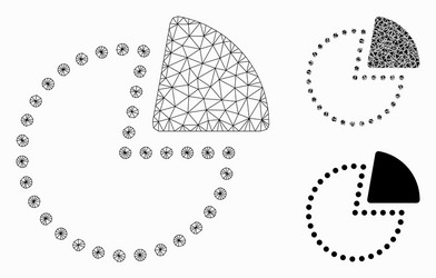 pie chart mesh 2d model and triangle mosaic vector image