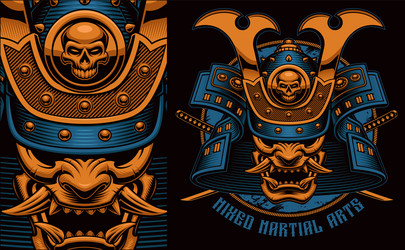 Samurai Mask Artwork Vector Image