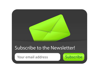 subcribe to newsletter website element with green vector