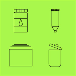 design elements simple linear outline icon set vector image