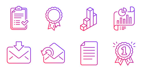 3d chart send mail and file icons set success vector image