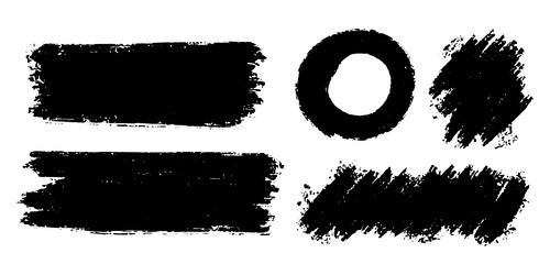 Ink Brush Strokes - Black Paint Vector Image