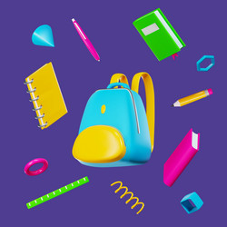 rendering a set of objects for the school vector image