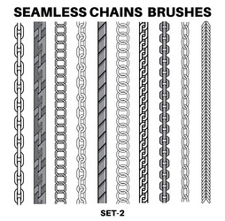 Seamless chain pattern brushes flat sketch brush Vector Image