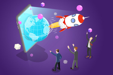 Datacenter technology concept 3d isometric web Vector Image