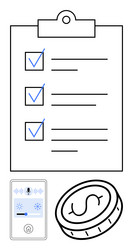 checklist with microphone voice commands vector image