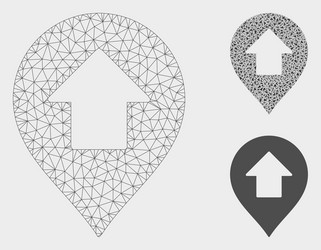 forward up arrow marker mesh network model vector image