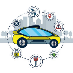 Autonomous car technology Royalty Free Vector Image