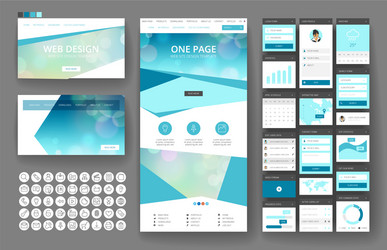 Modern Website Header & UI Elements vector image