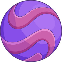 Purple abstract planet icon cartoon style vector