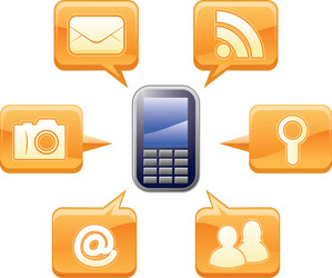 technology and networking icon set vector image