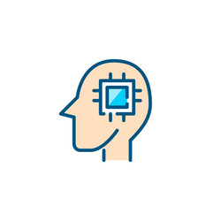 artificial intelligence colorful icon android vector image