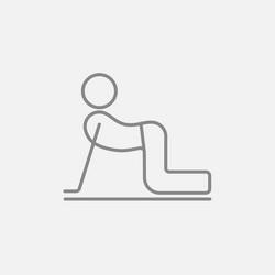 Man practicing yoga line icon vector