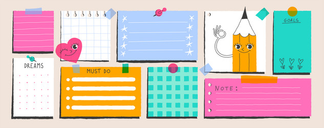 torn sheets of paper from a notepad for notes vector image