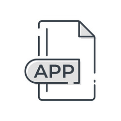 app file format icon extension line vector image