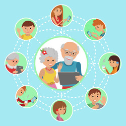 family flat style people faces vector image