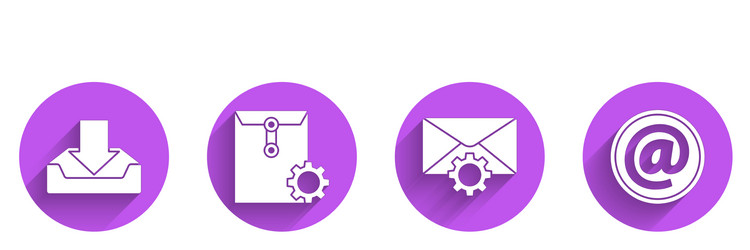 set download inbox envelope setting vector image