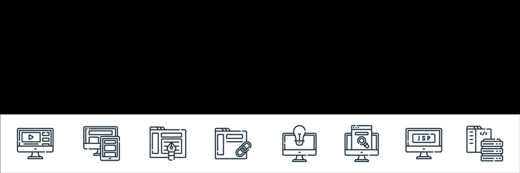 web development line icons linear set quality vector image