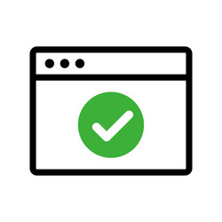 browser window and check mark icon vector image