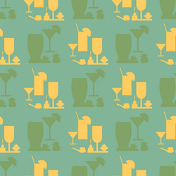 catering glassware flat seamless pattern vector