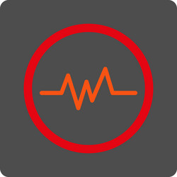 ecg monitoring rounded square button vector image